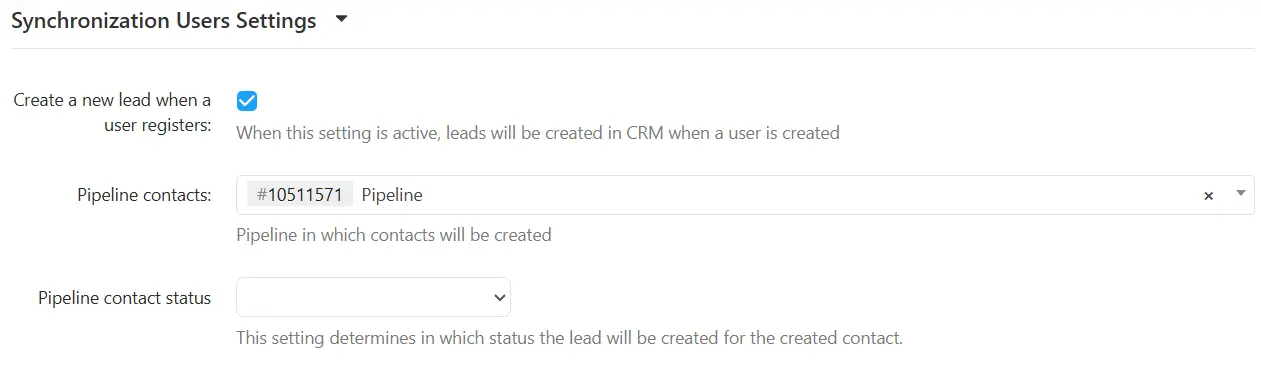 Creating lead upon registration